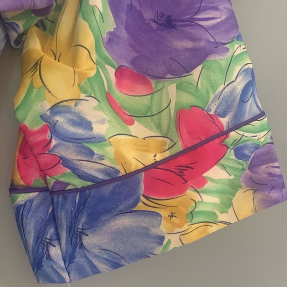 Romantic Moments Robe Bright Floral One Size Vintage Like New Long Ties … - Picture 3 of 12